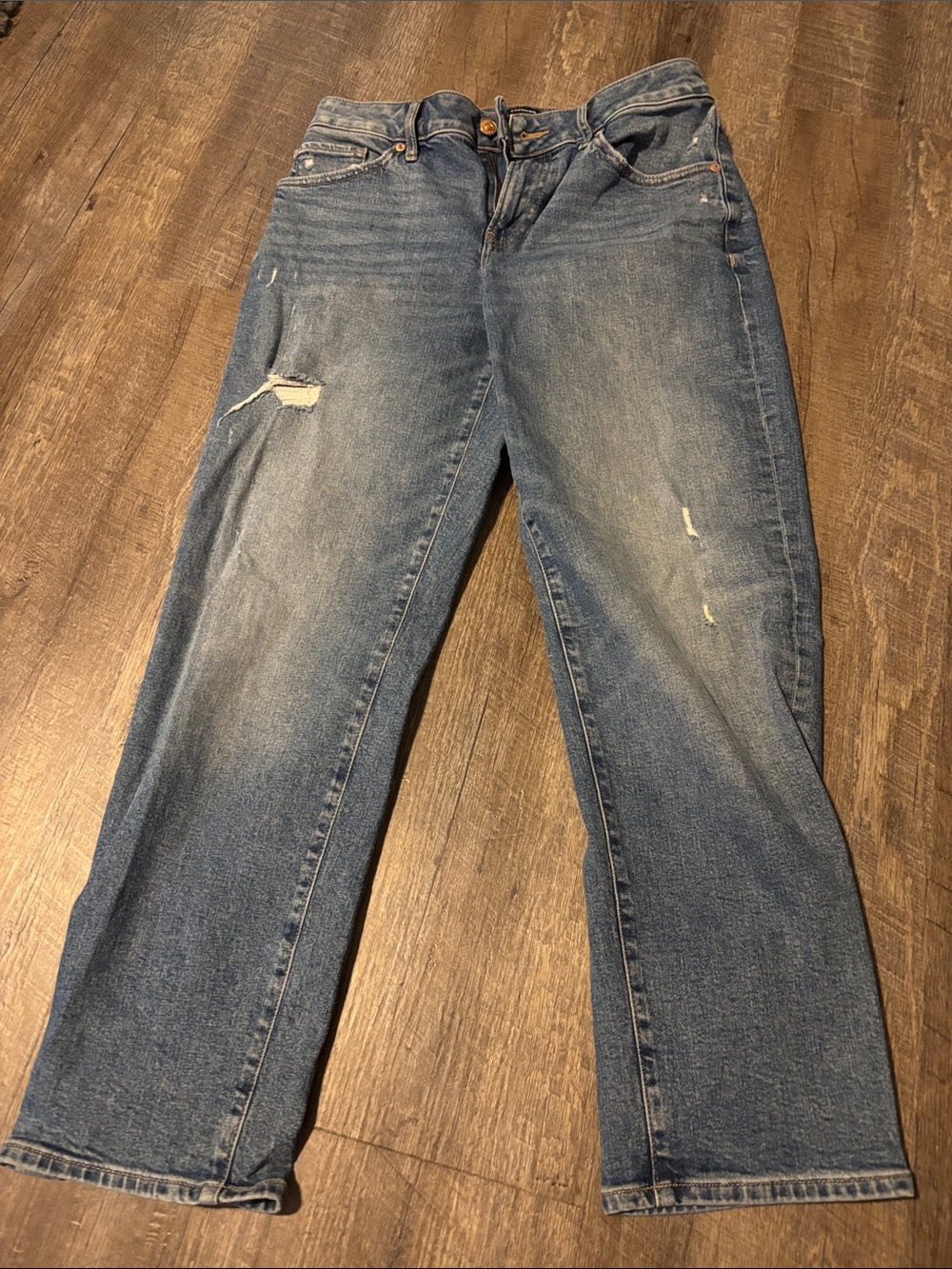 Express Blue Distressed Boyfriend Jeans